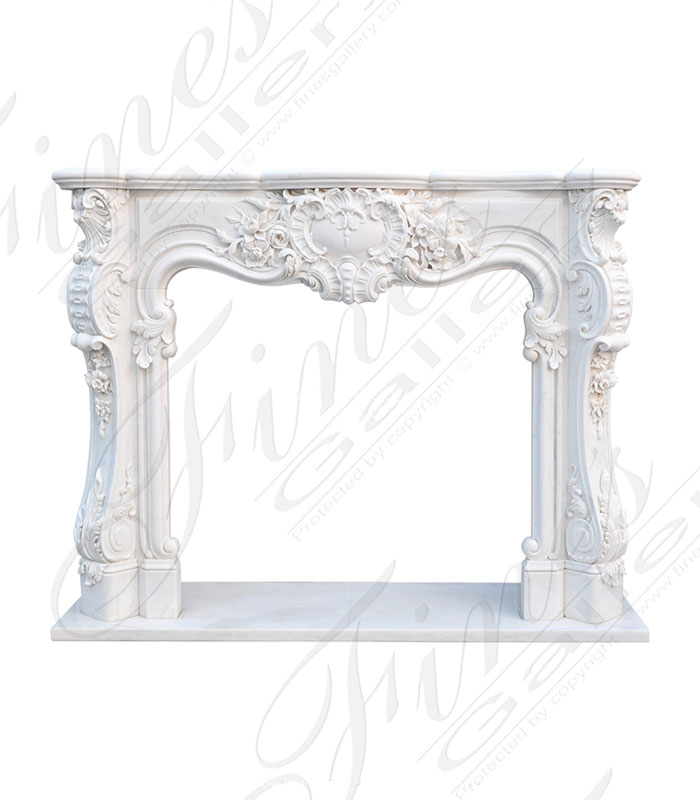 Regal Rococo Marble Fireplace Mantel