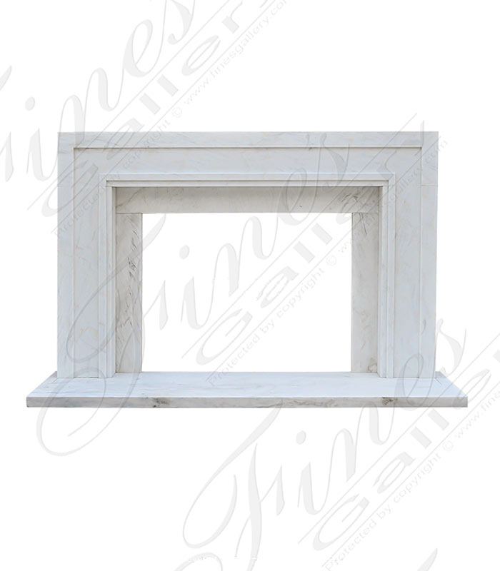 Contemporary Style Statuary White Marble Fireplace Mantel