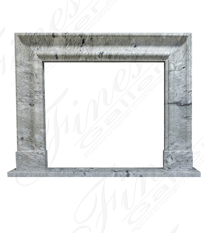 Marble Fireplaces  - Rare Bolection Style Fireplace Mantel In Italian Arabascato Calacatta Marble - MFP-2525