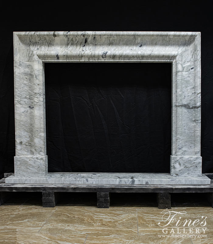 Search Result For Marble Fireplaces  - Rare Bolection Style Fireplace Mantel In Italian Arabascato Calacatta Marble - MFP-2525