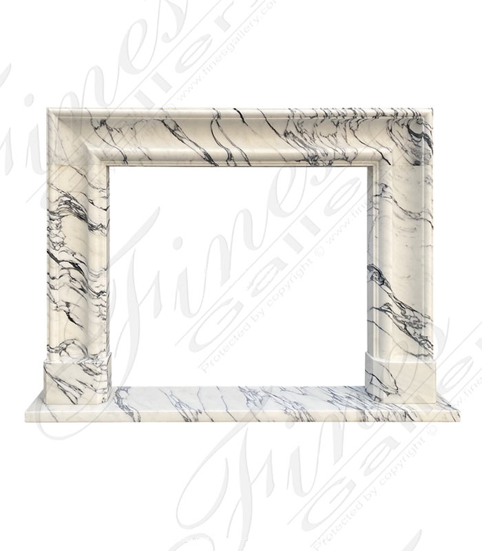 Bolection Style Fireplace Mantel in Italian Arabascato Marble