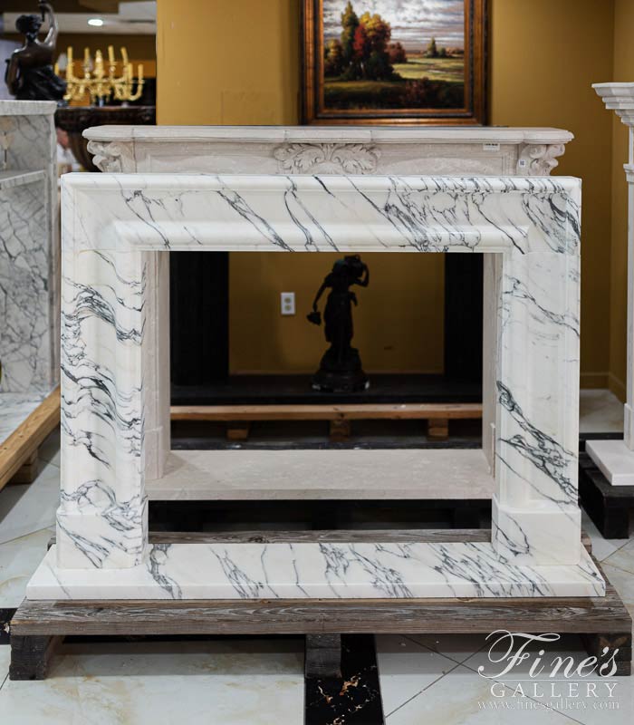 Marble Fireplaces  - Breccia Viola Marble Bolection Surround XIV - MFP-1991