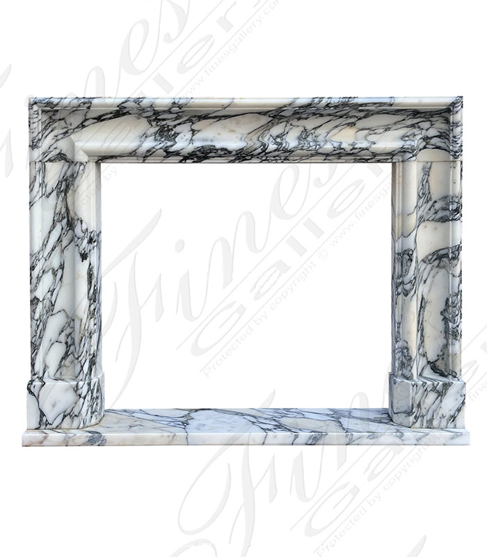 Marble Fireplaces  - Bolection Style Fireplace Mantel In Italian Arabascato Marble - MFP-2480