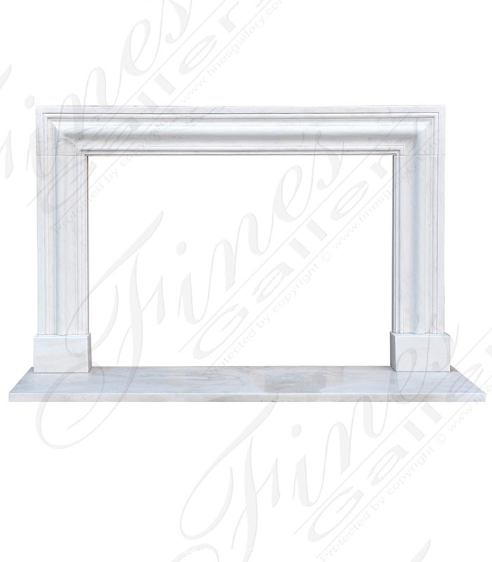 Marble Fireplaces  - Bolection Style Fireplace Mantel In Statuary White Marble - MFP-747