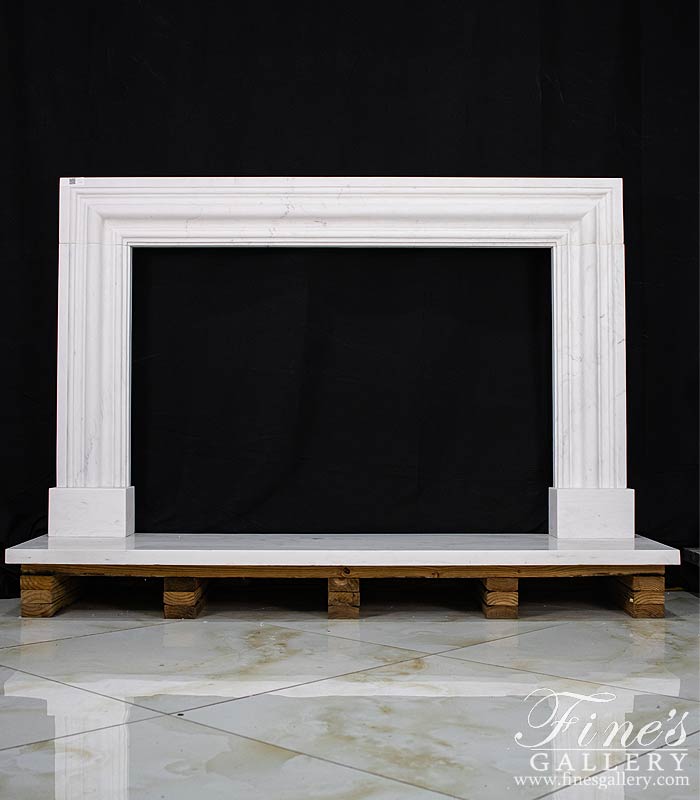 Marble Fireplaces  - 50 Inch Wide Bolection Mantel In Statuary White Marble - MFP-1818