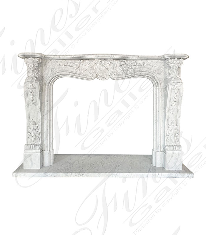 Carrara Marble French Style Fireplace Mantel