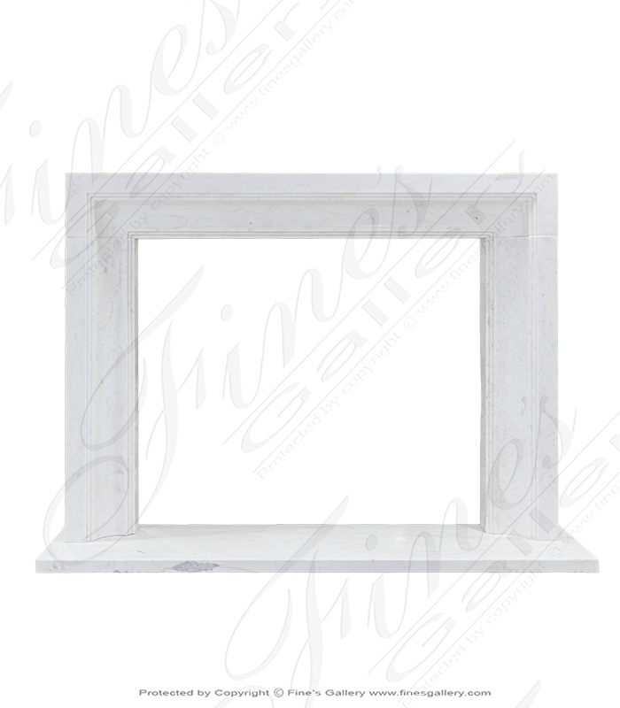 Marble Fireplaces  - Modern Style Fireplace Mantel In Statuary White Marble - MFP-2487