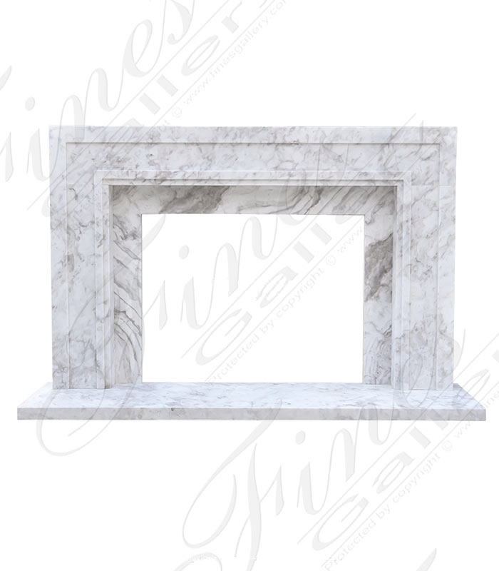 Marble Fireplaces  - Contemporary Grecian Volokas Marble Fireplace Mantel - MFP-2491