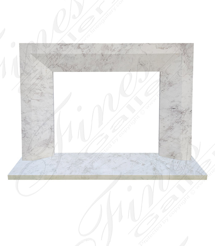 Marble Fireplaces  - Contemporary Marble Mantel In Grecian Volokas Marble - MFP-2492