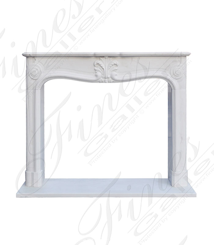 Marble Fireplaces  - Clean French Style Fireplace Mantel In Statuary White Marble - MFP-2494