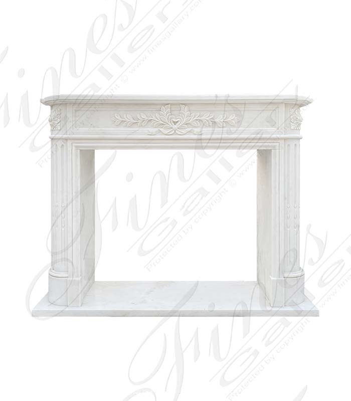Marble Fireplaces  - Imported Regency Style Fireplace Mantel In Statuary White Marble - MFP-2495
