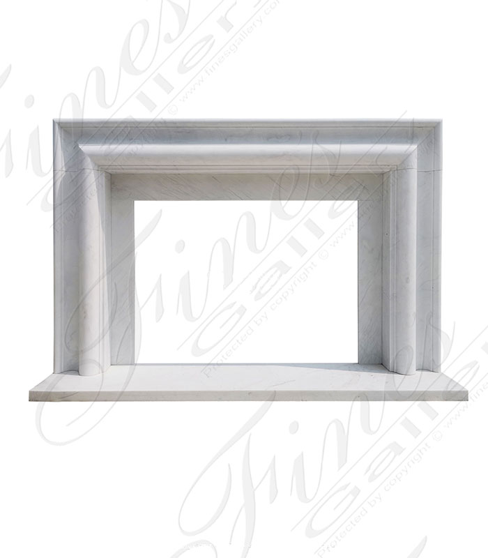Oversized Bolection Style Fireplace Mantel in Statuary White Marble