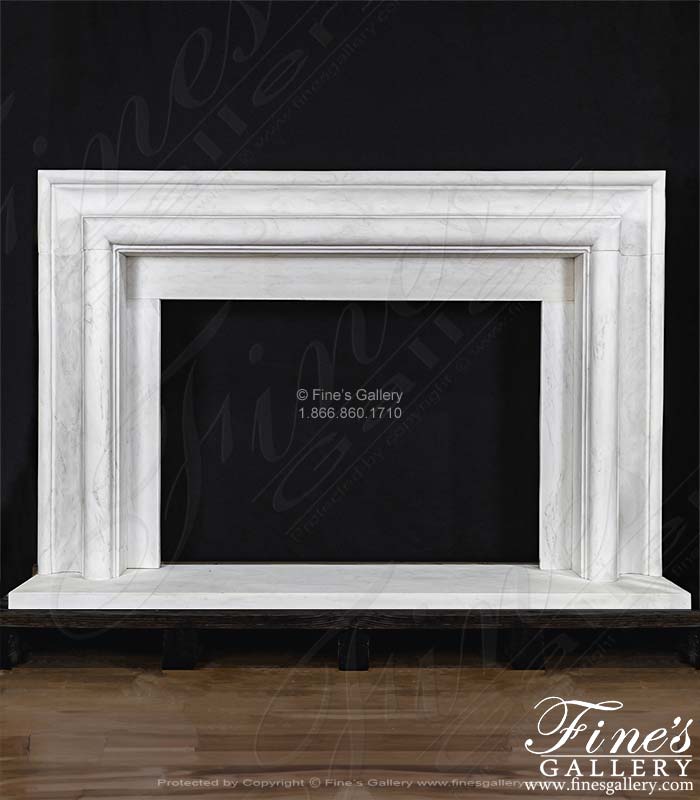 Marble Fireplaces  - Oversized Bolection Style Fireplace Mantel In Statuary White Marble - MFP-2497