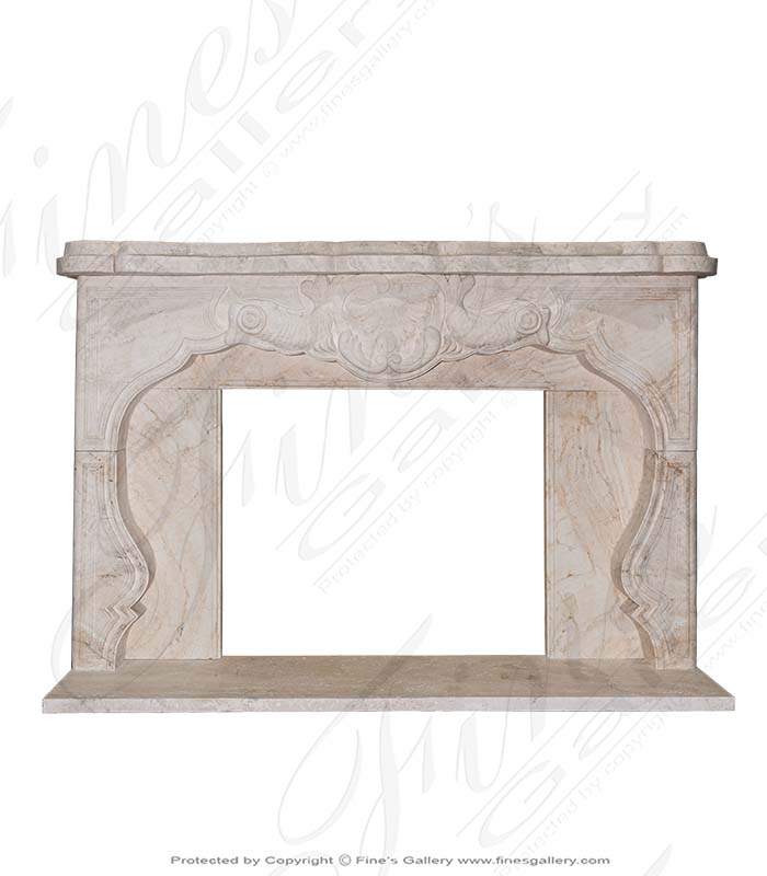 Marble Fireplaces  - Rare Coastal Style Fireplace Mantel In Roman Travertine - MFP-2500