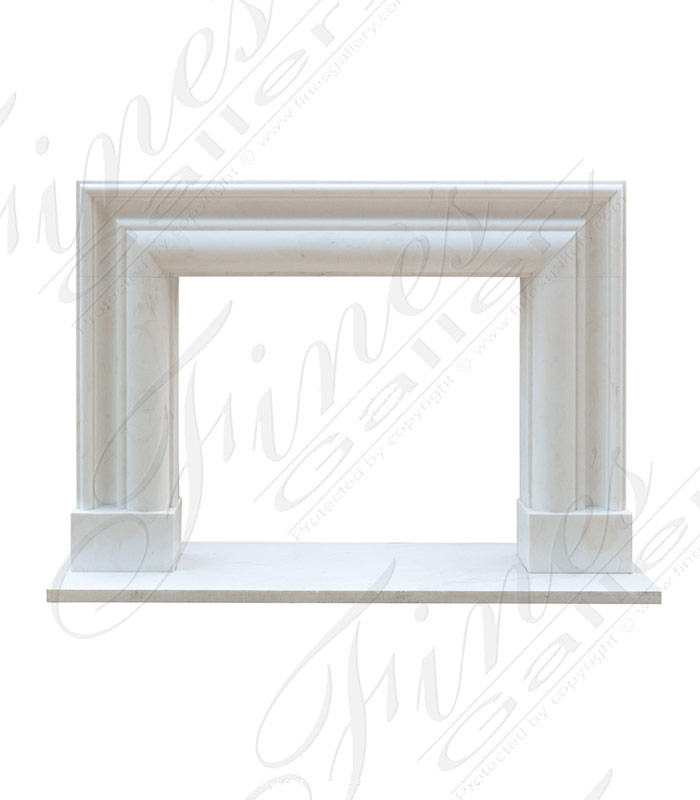 Marble Fireplaces  - Bolection Style Fireplace Mantel In Statuary White Marble - MFP-747