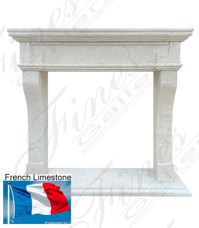 Marble Fireplaces  - Oversized Mantel In French Limestone - MFP-2512