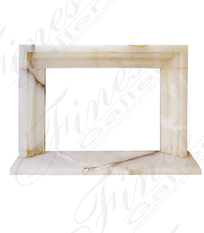 Contemporary carved onyx fireplace mantel surround