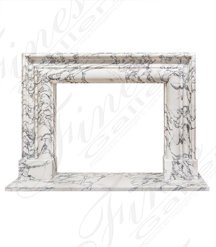 Marble Fireplaces  - Rare Bolection Style Fireplace Mantel In Italian Arabascato Calacatta Marble - MFP-2525