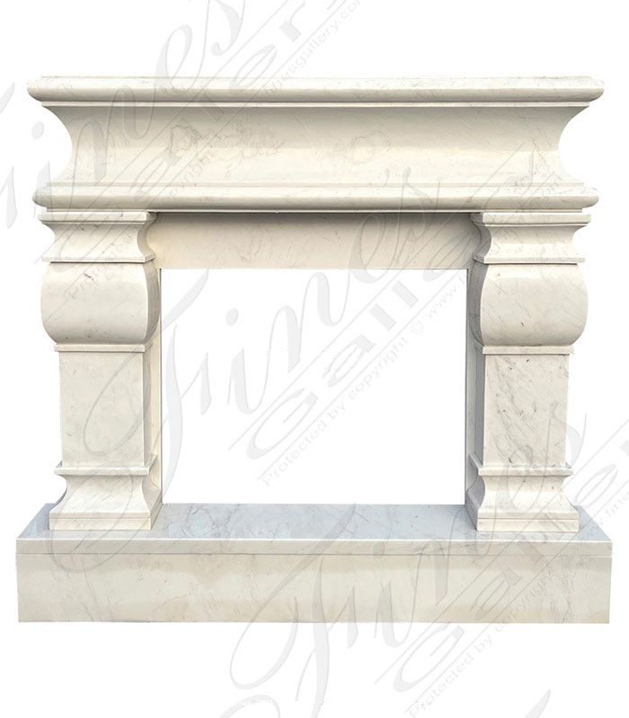 Classic Contemporary Mantel in Statuary White Marble
