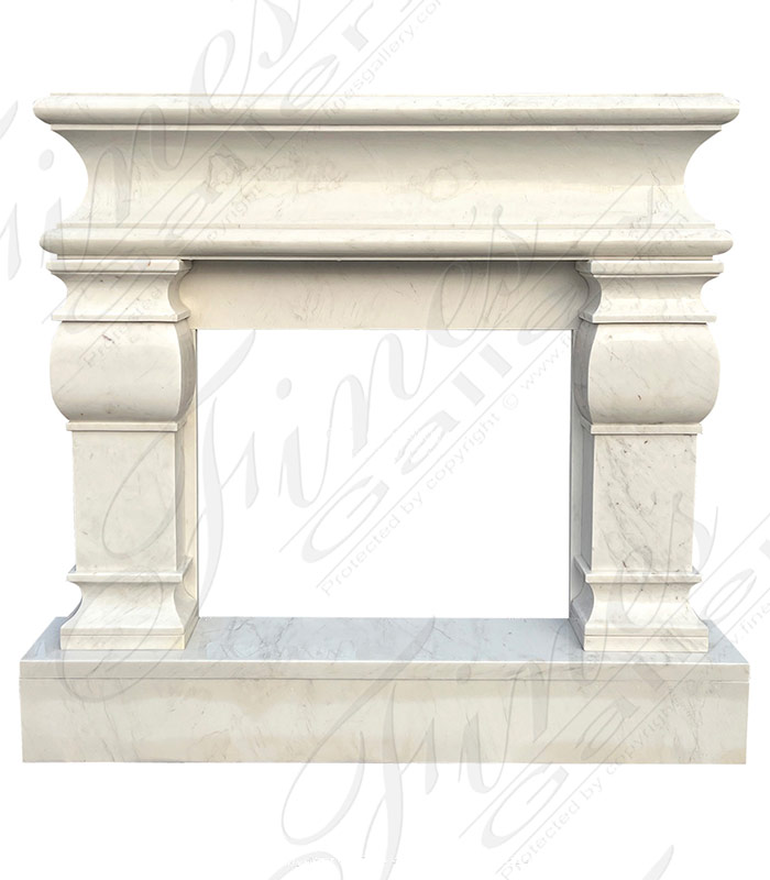 Marble Fireplaces  - Classic Contemporary Mantel In Statuary White Marble - MFP-2530