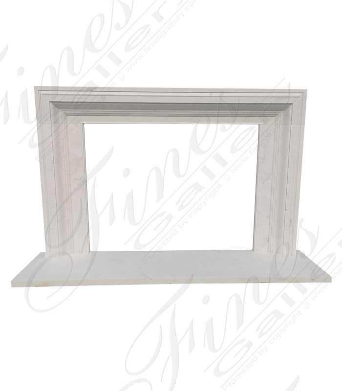 Marble Fireplaces  - A Contemporary Style Fireplace Mantel In White Marble - MFP-2542