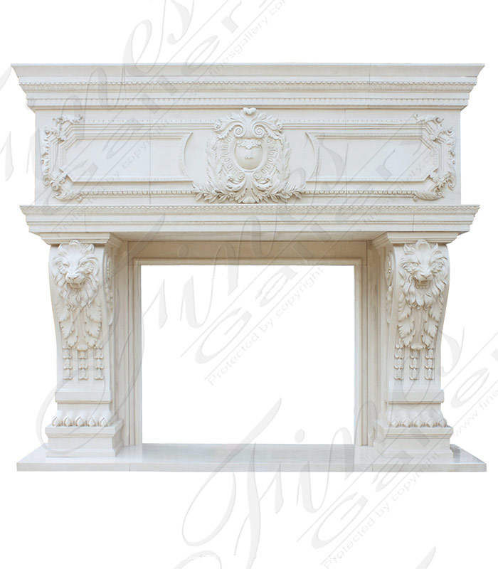 Grand Fireplace Mantel in French Limestone