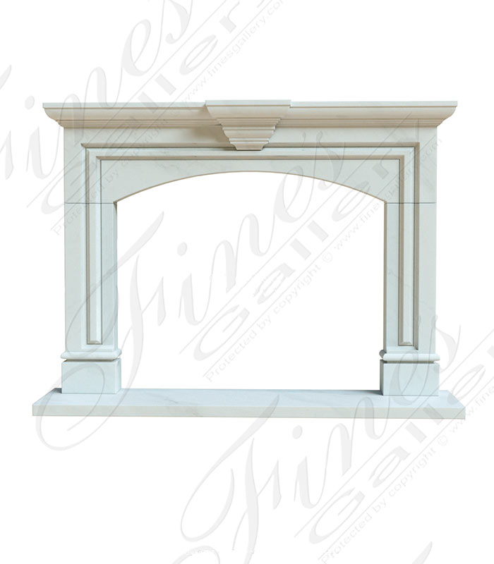 Marble Fireplaces  - Contemporary Classic Arched Mantel In Thassos White Marble - MFP-2562