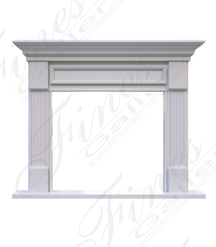 Marble Fireplaces  - Contemporary Classic Fluted Mantel In Thassos White Marble - MFP-2563