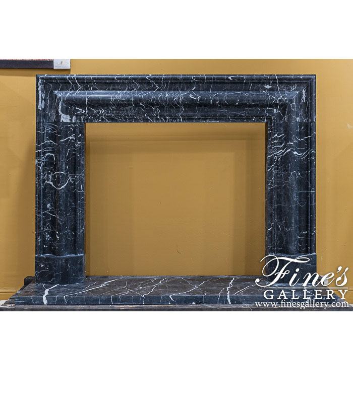 Marble Fireplaces  - Bolection Style Nero Marquina Fireplace Mantel - MFP-2565