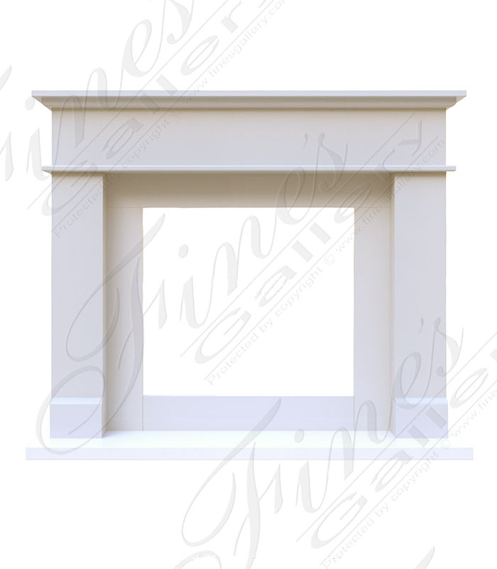 Marble Fireplaces  - Contemporary Classic Fireplace Mantel In Thassos White Marble - MFP-2568