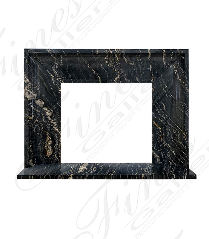 Marble Fireplaces  - Exotic Modern Style Mantel In Tropical Storm Quartzite - MFP-2591