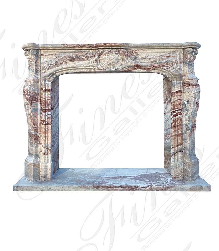 Rare French Louis XV Mantel in Exotic Orobico Rosso Marble