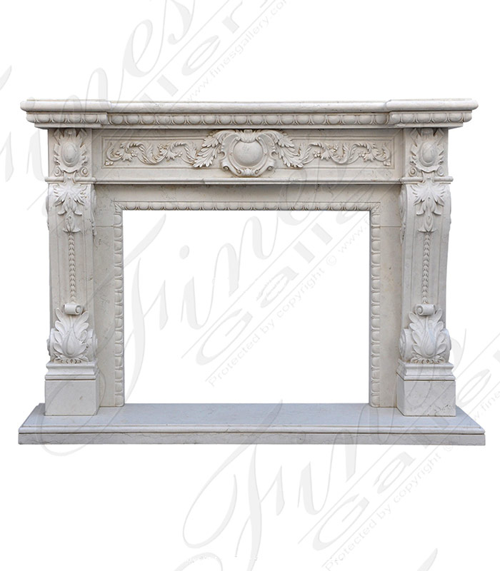 An Oversized Italian Style Surround In Bianco Perlino Marble