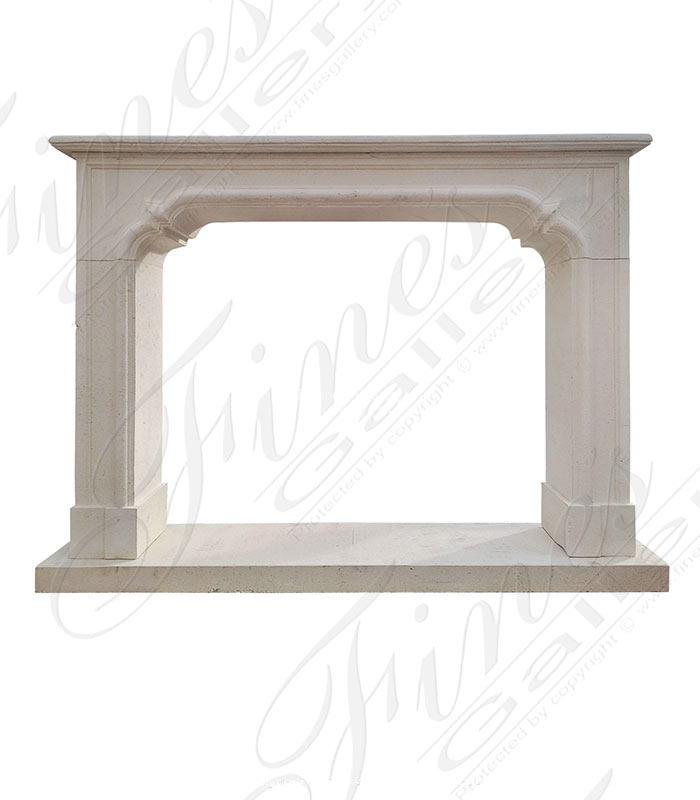 Marble Fireplaces  - Estate Mantel In Hand Carved French Limestone - MFP-2617