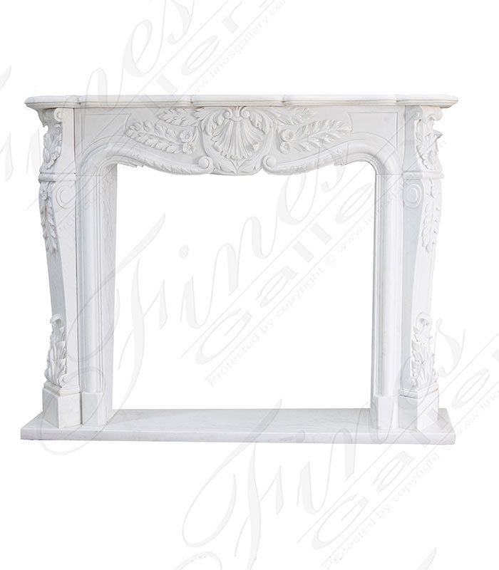 Marble Fireplaces  - French Style Mantel In Statuary Marble - MFP-2624