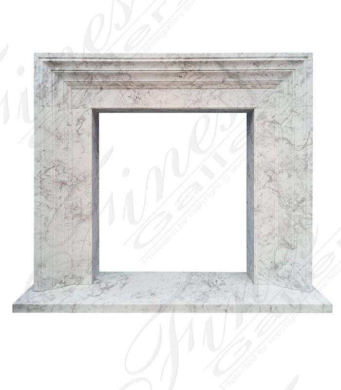 Marble Fireplaces  - A Modern Fireplace Mantel In Volokas Marrble - MFP-2628