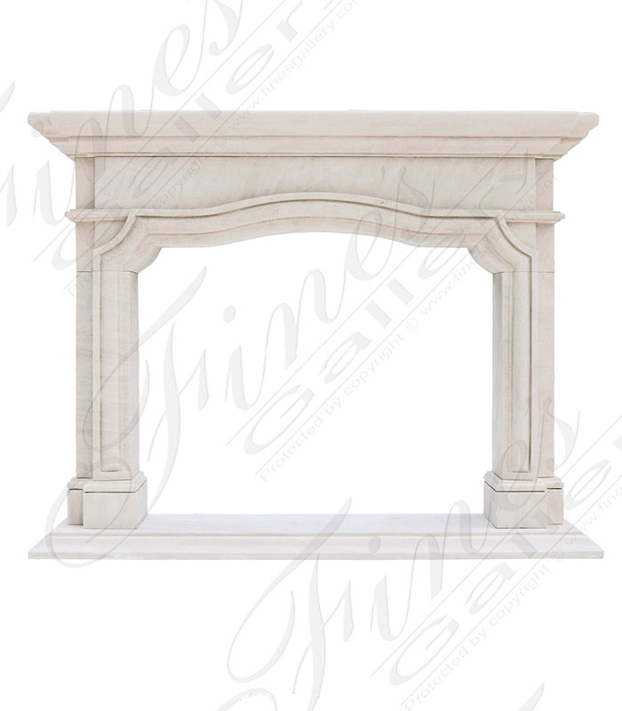 Marble Fireplaces  - Arched Mantel In French Limestone - MFP-2631