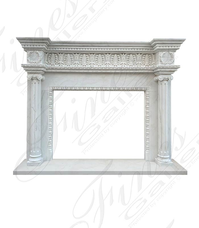 Marble Fireplaces  - A Neoclassical Style Mantel In Statuary Marble - MFP-2657