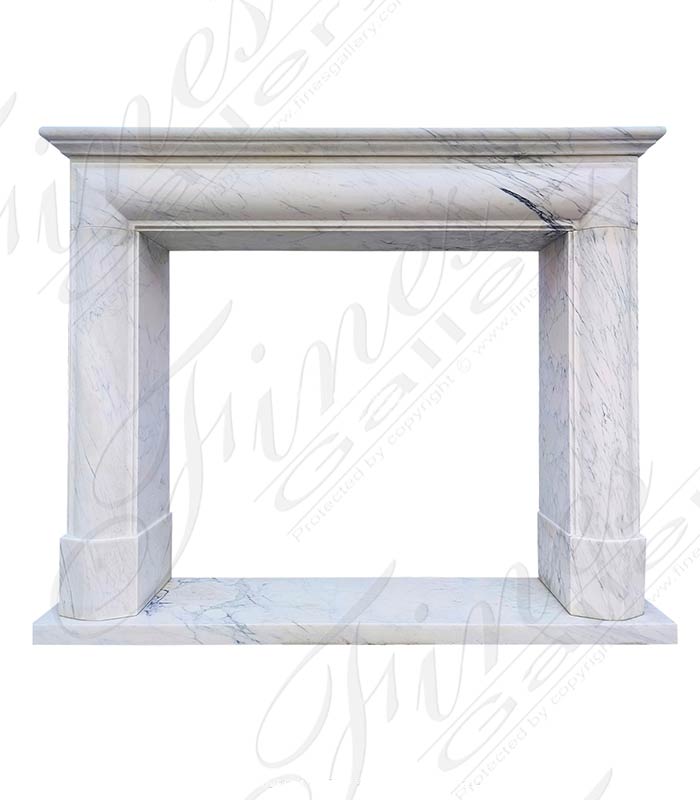 Marble Fireplaces  - Bolection Style Mantel In Italian Arabascato Corchia Marble - MFP-2664