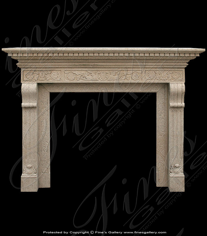 1Marble Fireplaces  - Tan Marble Fireplace - MFP-273