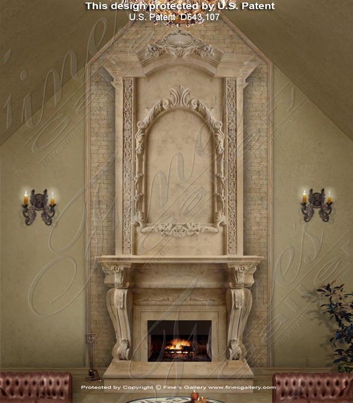 Marble Fireplaces  - Acanthus Scrolls Marble Mantel - MFP-1326