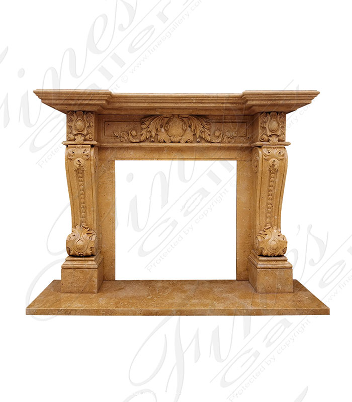 Search Result For Marble Fireplaces  - Two Toned Ornate Style Marble Fireplace - MFP-895