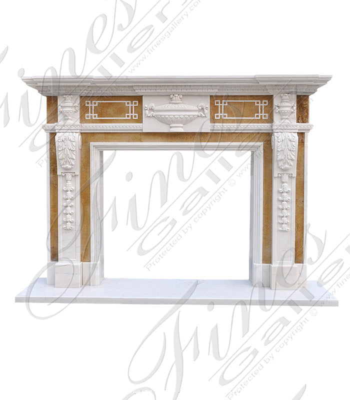 Marble Fireplaces  - Hand Carved Statuary Marble Mantel - MFP-997