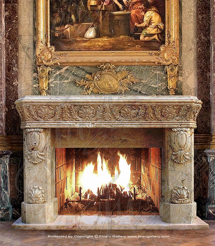 Search Result For Marble Fireplaces  - Scalloped Shell Marble Mantel - MFP-504