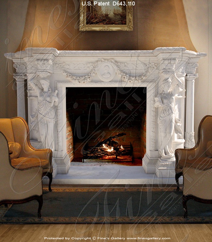 Search Result For Marble Fireplaces  - Large Ornate Marble Fireplace - MFP-614