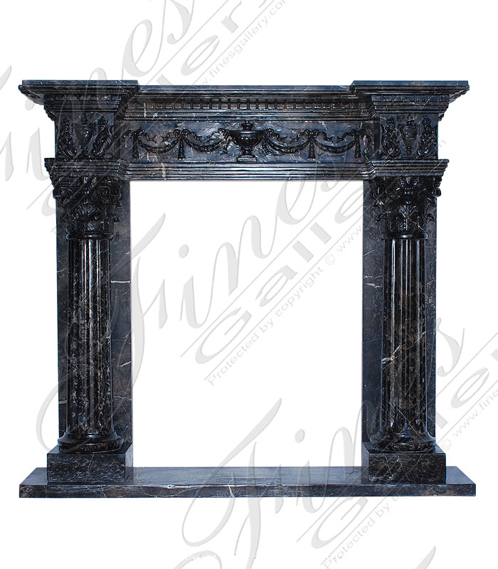 Marble Fireplaces  - Neoclassical Style Statuary White Marble Mantel - MFP-311