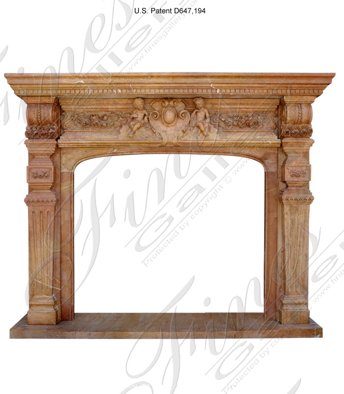 Marble Fireplaces  - Cupids Fantasy Marble Fireplace - MFP-1247