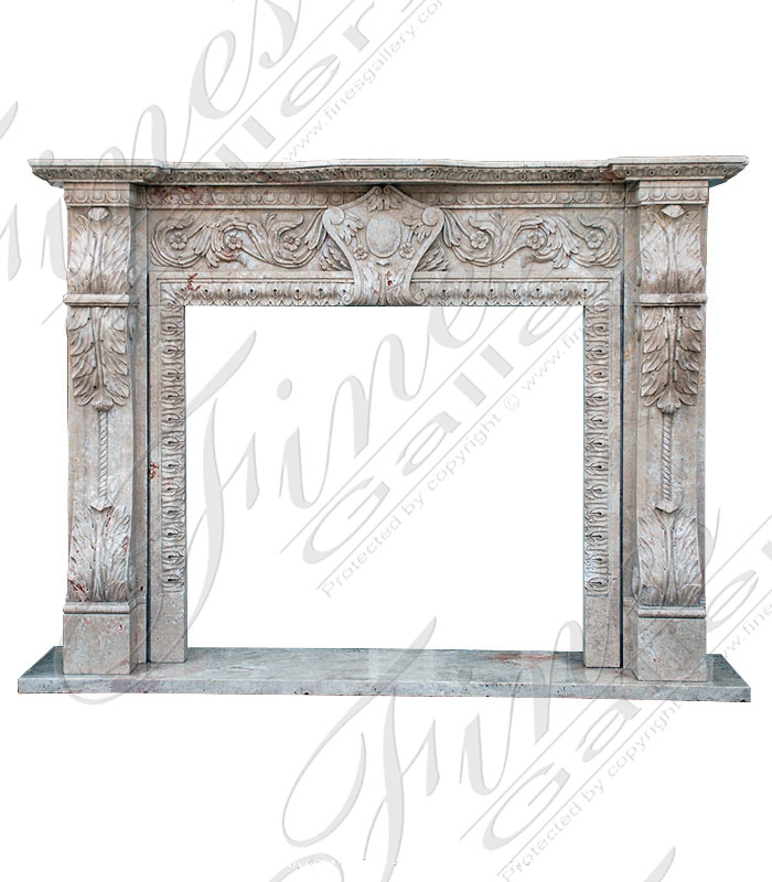 Marble Fireplaces  - Hand Carved Statuary Marble Mantel - MFP-997