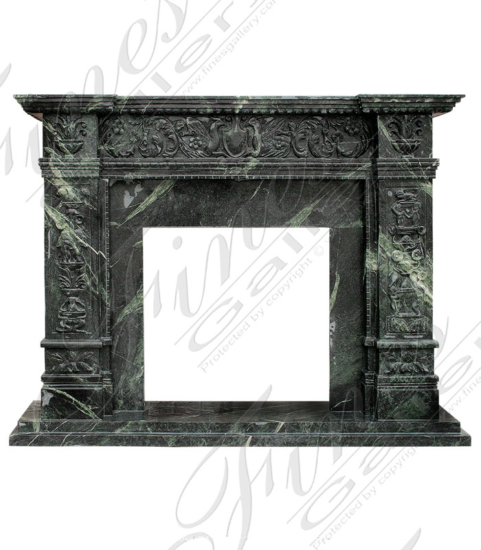 Verde Marble Italian Renaissance Fireplace