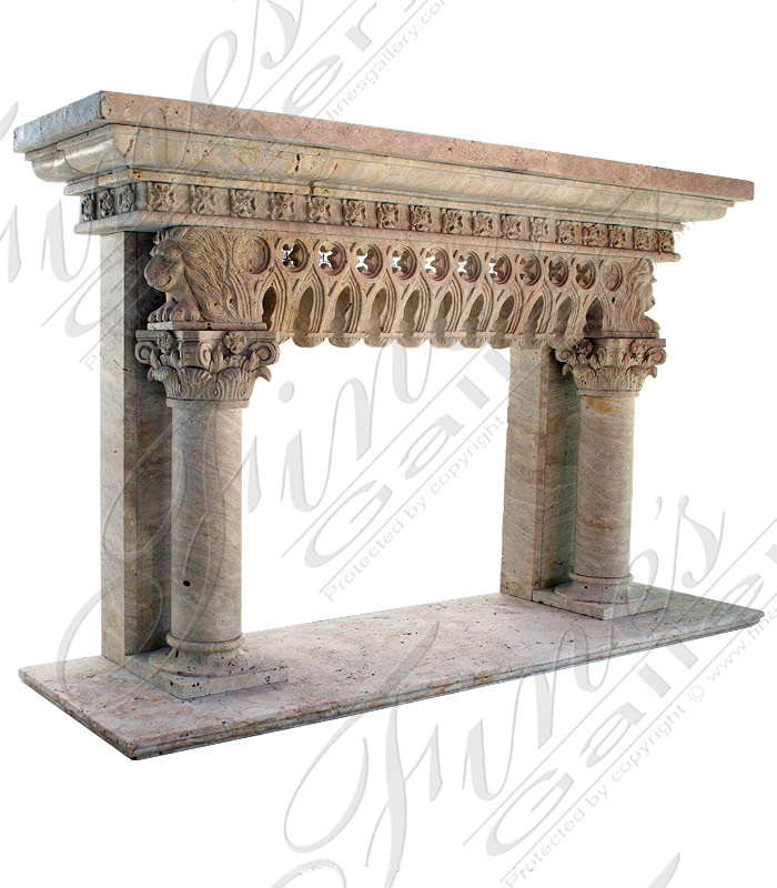 Marble Fireplaces  - Mythical Treasures Marble Fireplace - MFP-771